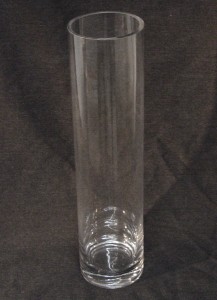 16 in x 4 in Glass Cylinder Vase