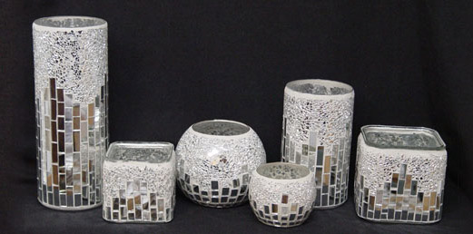 Assorted Mirrored Glass Vases