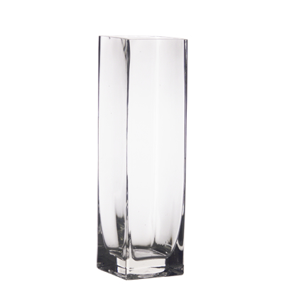 14" Tall Square Glass Vase Item #: U9195 - 14" Tall Square Glass Vase